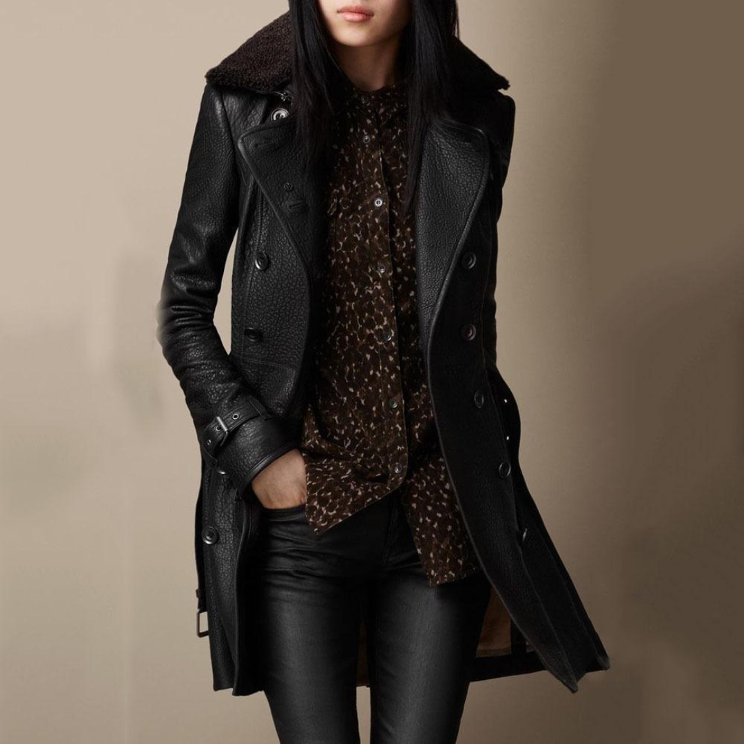 Laure™ | Veste en cuir noir
