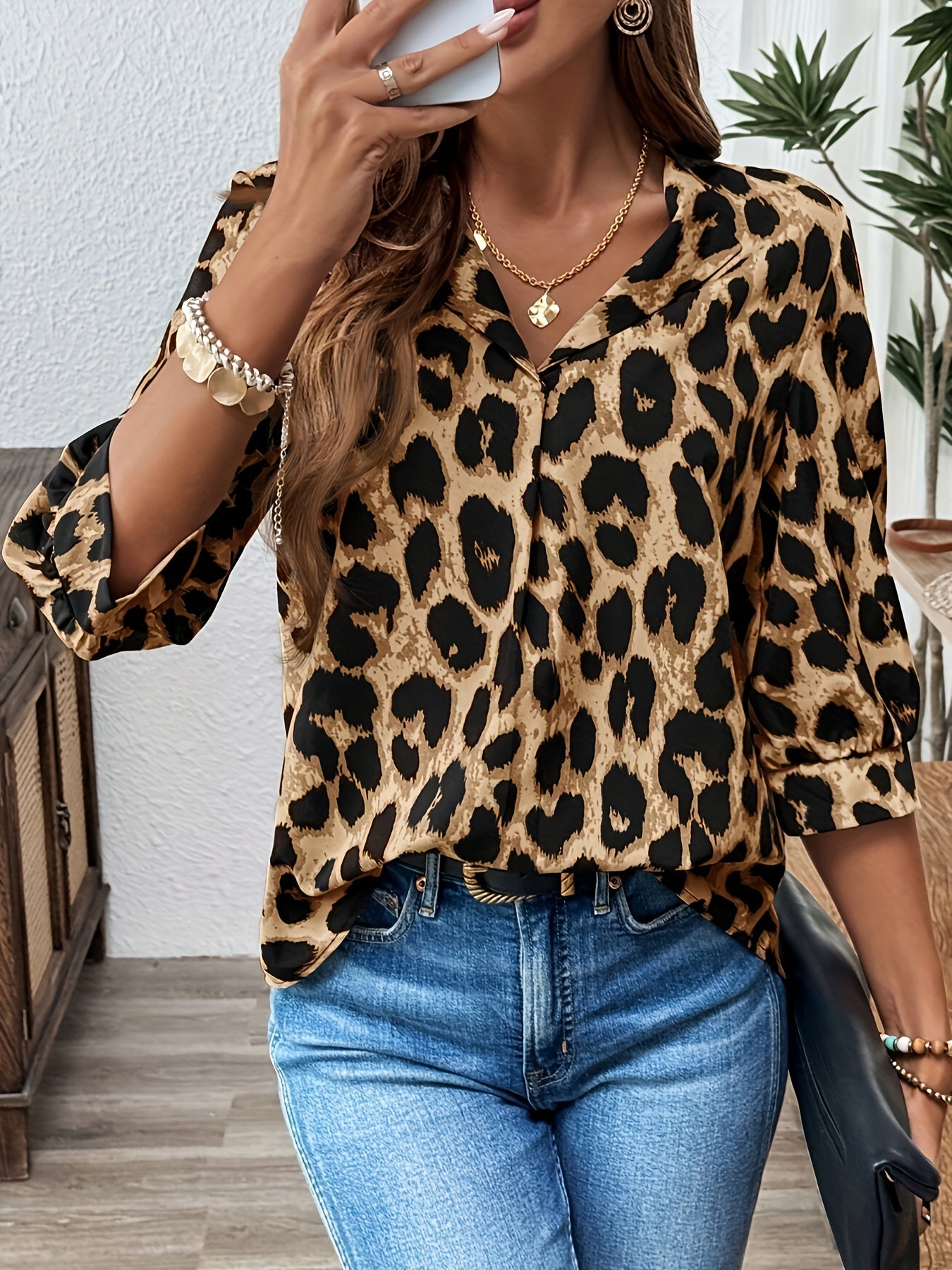 Alba – Blouse fluide imprimé léopard chic