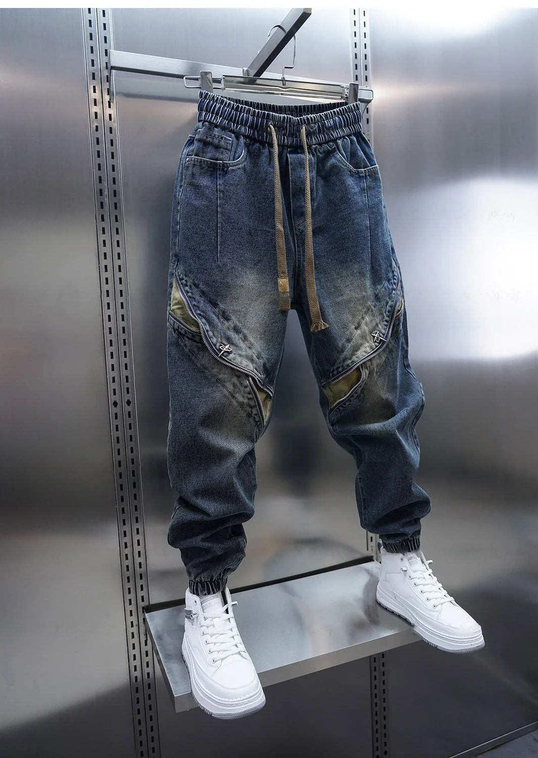 Aaron™ | Pantalon Baggy Denim avec Ceinture