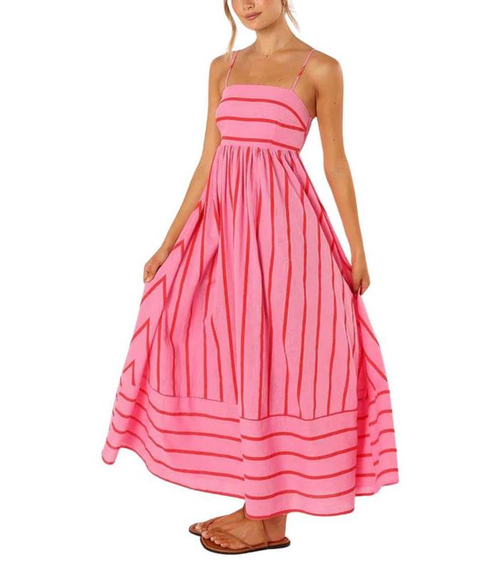 Julietta™ | Robe Longue Rayée à Bretelles Fines