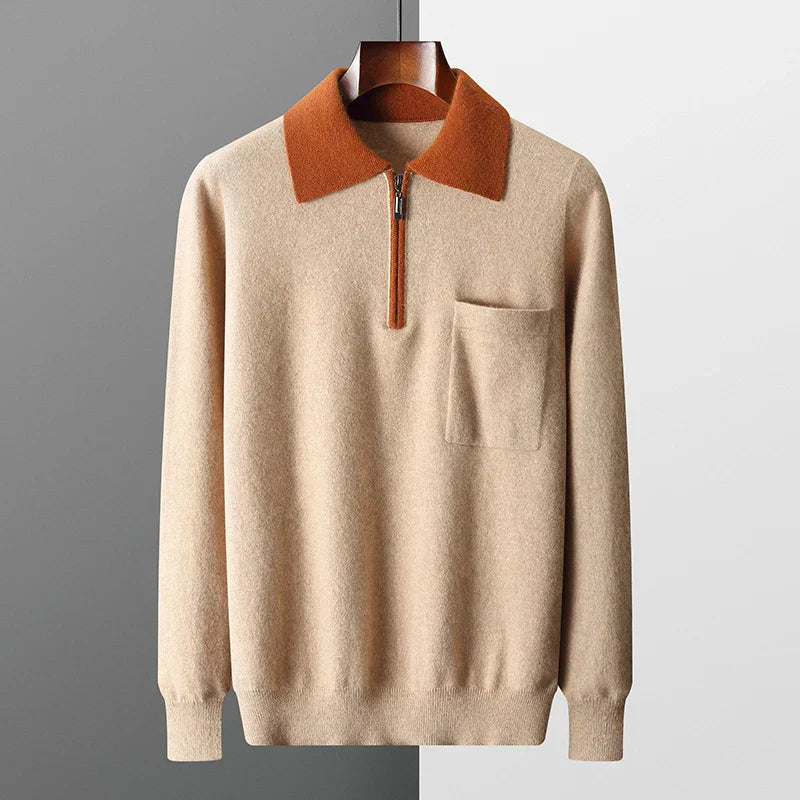 Riviera Paris™ | POLO 100% CACHEMIRE ZIPPÉ