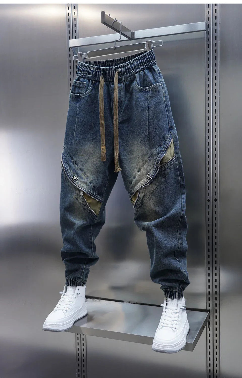 Aaron™ | Pantalon Baggy Denim avec Ceinture