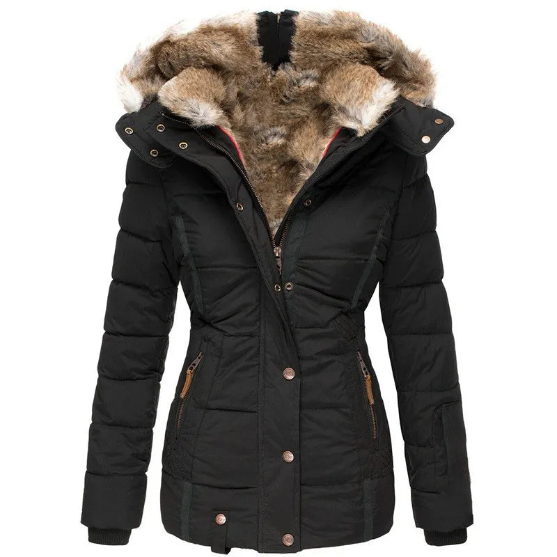Riviera Paris™ | Manteau d'hiver chaud avec doublure en fourrure